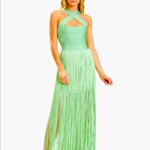 Herve Leger fringe bandage dress